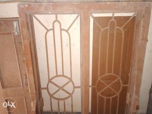 Sal wood door frame with teak wood shutters and