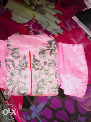 Semi stiches pink anarkali...