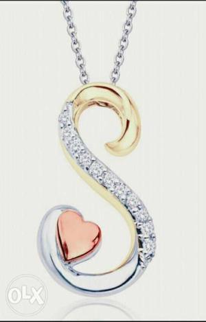 Silver And Gold Letter S Pendant Necklace