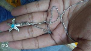 Silver Necklace With Silver Star Pendant