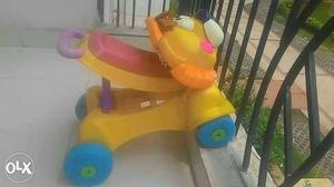 Toddler's Yellow And Teal Ride-on Toy