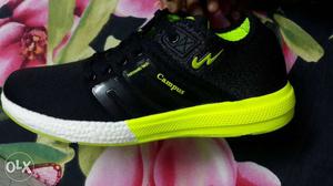 Unpaired Of Black-and-yellow Campus Sneakers
