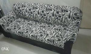 White And Black Cushion Couch