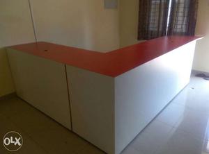 White And Red Wooden Desk