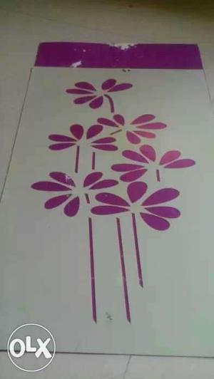 White Purple Floral Pad[stencils]