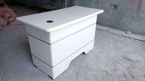 White silver combination office table in dico paint with