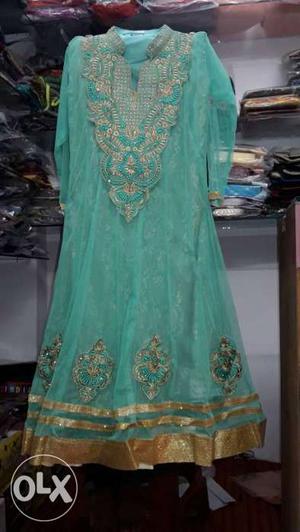 Women's Blue And Gold Kameez