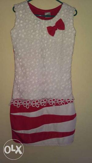 Women's White And Red Dress