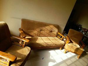 Wooden sofa set. 3+1+1 seater.