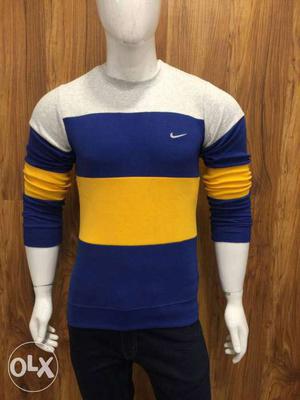 Yellow,blue And White Nike Long Sleeve Shirt