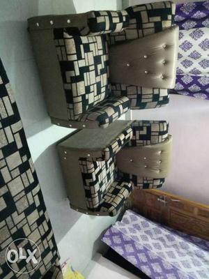 3-piece Beige Fabric Sofa Set