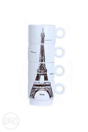4-piece Eiffel Tower Stacking Cup