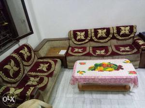 5 set L shape sofa set with side table and one