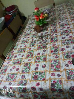 6 chair, Dinning table. Along with Floral design Tablecloth
