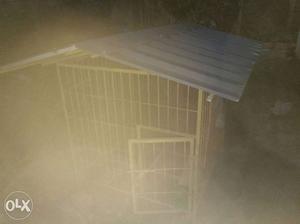 Beige Metal Pet Cage new one not used