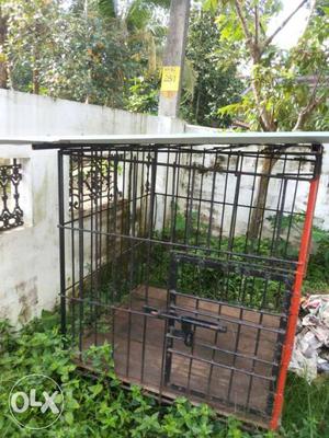 Black And Red Steel Pet Cage