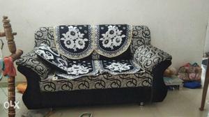 Black And White Floral Loveseat