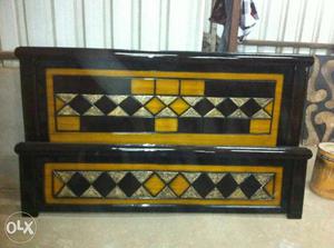 Black And Yellow Wooden Sideboard