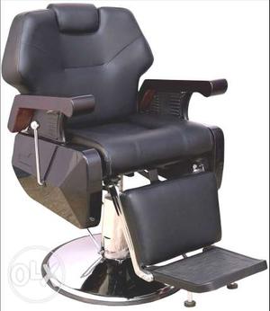 Black Leather Salon Armchair 4