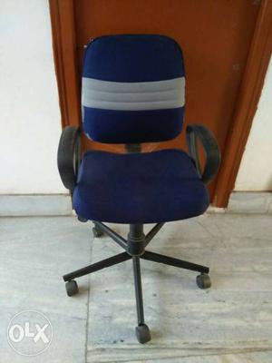 Blue And Black Rolling Arm-chair