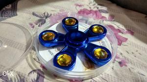 Blue And Gold-colored 5-side Fidget Spinner