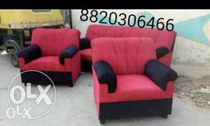 Brand new black red 3+1+1 sofa set