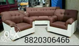 Brand new brown white 3+1+1 sofa set
