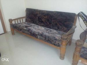 Brown And Black Floral Sofa