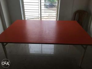 Rectangular Red Wooden Table