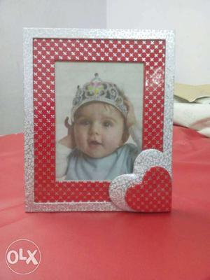 Red And Silver Photo Frame