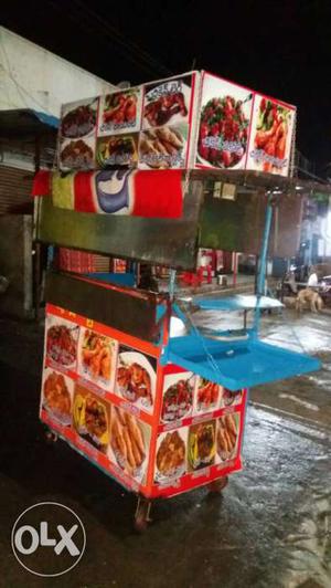 Red And White Food Stall