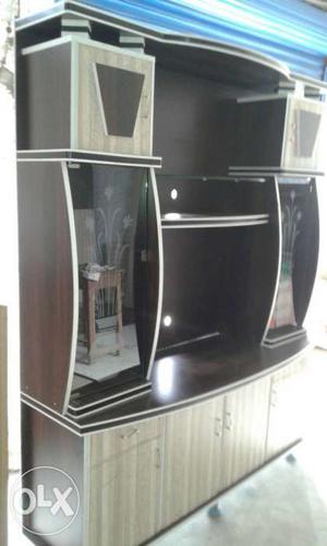 Rehan wood furnitures New Brown And Beige Wooden TV Hutch