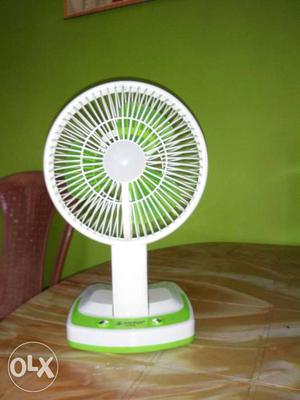 White And Green Pedestal Fan
