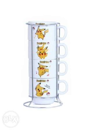 White Pikachu Ceramic Cups