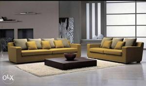 Yellow Suede Sofa Set