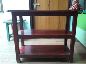 3 Rack Wooden 4x1.5 Feet Table Good Condition