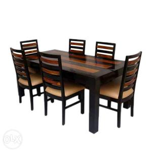 6 seater dining monthly payment mahogany wood
