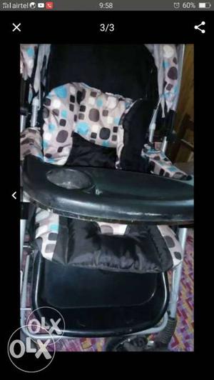 Baby's Black, Gray And Blue Highchair