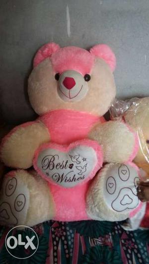Beige And Pink Bear Plush Toy