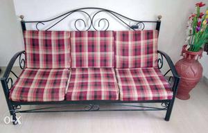 Black And Red Padded Sofa