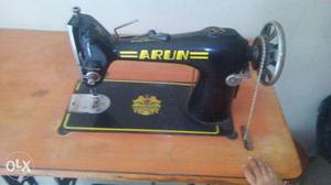 Black And Yellow Arun Threadle Sewing Machine