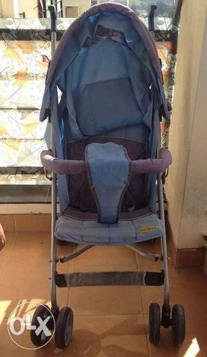 Blue first step baby stroller.Can be folded like