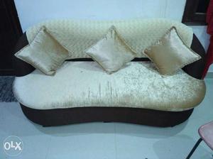 Brown And Beige Suede Couch