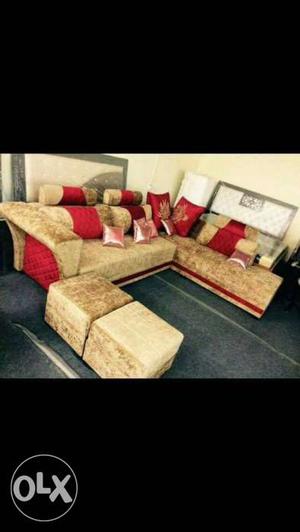 Brown And Red Sectional Couch