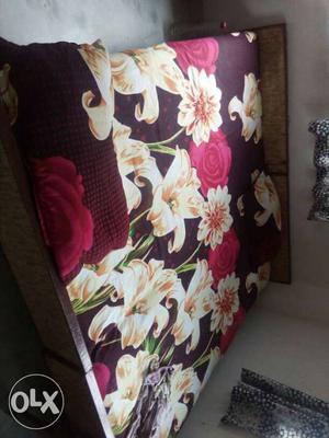 Brown, Red And Purple Floral Bedding Set