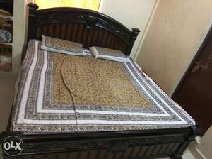 Brown Wooden Bed Frame With Mattress king size bed final