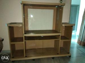 Brown Wooden TV Shelf Unit