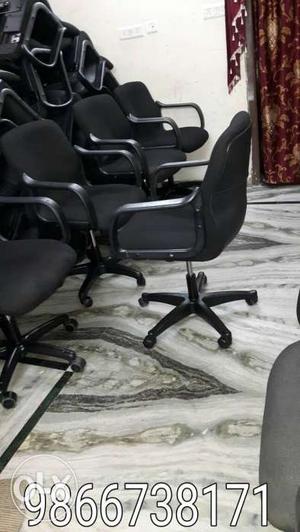 Chairs office revolving good condition black chairs