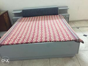 Double bed with wooden carving. Not used much, in