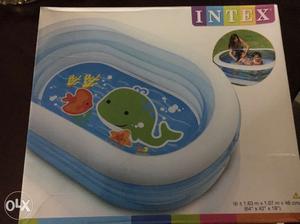 Its a brand new oval whale fun pool. Son got it